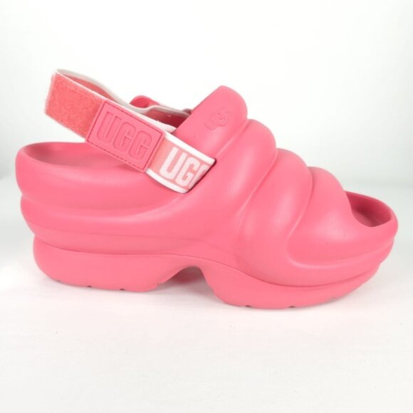 NWOB UGG AWW Yeah Pink Chunky Slide Strawberry Cream Slingback Plattform‎ Sz 11 - Picture 3 of 16